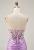 Load image into Gallery viewer, Sparkly Grey Green Tight Short Corset Homecoming Dress with Beading