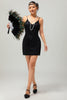 Load image into Gallery viewer, Sparkly Black Tight Short 1920s Dress with Sequins