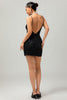 Load image into Gallery viewer, Sparkly Black Tight Short 1920s Dress with Sequins