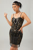 Load image into Gallery viewer, Sparkly Black Golden Spaghetti Straps Sequins Short Flapper Dress