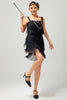 Load image into Gallery viewer, Sparkly Golden Tight Short Flapper Dress with Fringes