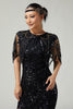 Load image into Gallery viewer, Sparkly Black Golden Beaded 1920s Cape with Sequins