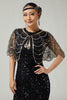 Load image into Gallery viewer, Sparkly Black Golden Sequins Tulle 1920s Cape