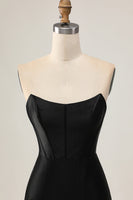 Load image into Gallery viewer, Sparkly Black Tight Strapless Short Corset Homecoming Dress with Beading