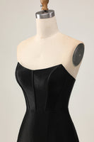 Load image into Gallery viewer, Sparkly Black Tight Strapless Short Corset Homecoming Dress with Beading