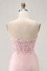Load image into Gallery viewer, Foral Blush Tight Satin Short Corset Homecoming Dress with Lace