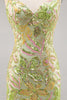 Load image into Gallery viewer, Sparkly Green Floral Spaghetti Straps Short Sequin Tight Homecoming Dress