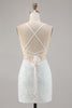 Load image into Gallery viewer, Sparky Short White Corset Floral Tight Homecoming Dress