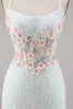 Load image into Gallery viewer, Sparky Short White Corset Floral Tight Homecoming Dress