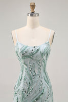 Load image into Gallery viewer, Sparkly Green Beaded Tight Short Homecoming Dress with Sequins