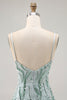 Load image into Gallery viewer, Sparkly Green Beaded Tight Short Homecoming Dress with Sequins