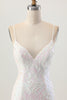 Load image into Gallery viewer, Sparkly White Sequins Tight Spaghetti Straps Short Homecoming Dress