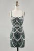 Load image into Gallery viewer, Sparkly Dark Green Tight Short Homecoming Dress with Beading