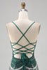 Load image into Gallery viewer, Sparkly Dark Green Tight Short Homecoming Dress with Beading