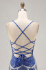 Load image into Gallery viewer, Sparkly Royal Blue Short Tight Homecoming Dress with Beading
