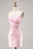 Load image into Gallery viewer, Black Strapless Corset Satin Short Tight Homecoming Dress