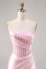 Load image into Gallery viewer, Black Strapless Corset Satin Short Tight Homecoming Dress