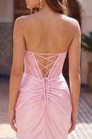 Load image into Gallery viewer, Black Strapless Corset Satin Short Tight Homecoming Dress