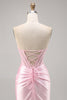 Load image into Gallery viewer, Black Strapless Corset Satin Short Tight Homecoming Dress