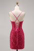 Load image into Gallery viewer, Sparkly Fuchsia Short Corset Tight Sequins Homecoming Dress
