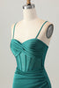 Load image into Gallery viewer, Dark Green Satin Tight Short Corset Homecoming Dress