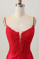 Load image into Gallery viewer, Red Satin Tight Short Corset Homecoming Dress with Lace