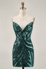 Load image into Gallery viewer, Sparkly Dark Green Tight Beaded Short Homecoming Dress