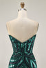 Load image into Gallery viewer, Sparkly Royal Blue Tight Beaded Strapless Short Homecoming Dress