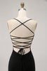 Load image into Gallery viewer, Black Tight Spaghetti Straps Short Homecoming Dress with Beading
