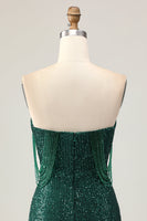 Load image into Gallery viewer, Sparkly Dark Green Sequins Tight Short Homecoming Dress with Beading