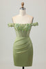 Load image into Gallery viewer, Sparkly Green Tight Short Corset Homecoming Dress