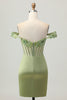 Load image into Gallery viewer, Sparkly Green Tight Short Corset Homecoming Dress