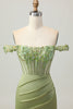 Load image into Gallery viewer, Sparkly Green Tight Short Corset Homecoming Dress
