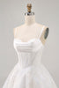 Load image into Gallery viewer, White Spaghetti Straps Short Corset Homecoming Dress with Lace