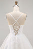 Load image into Gallery viewer, White Spaghetti Straps Short Corset Homecoming Dress with Lace