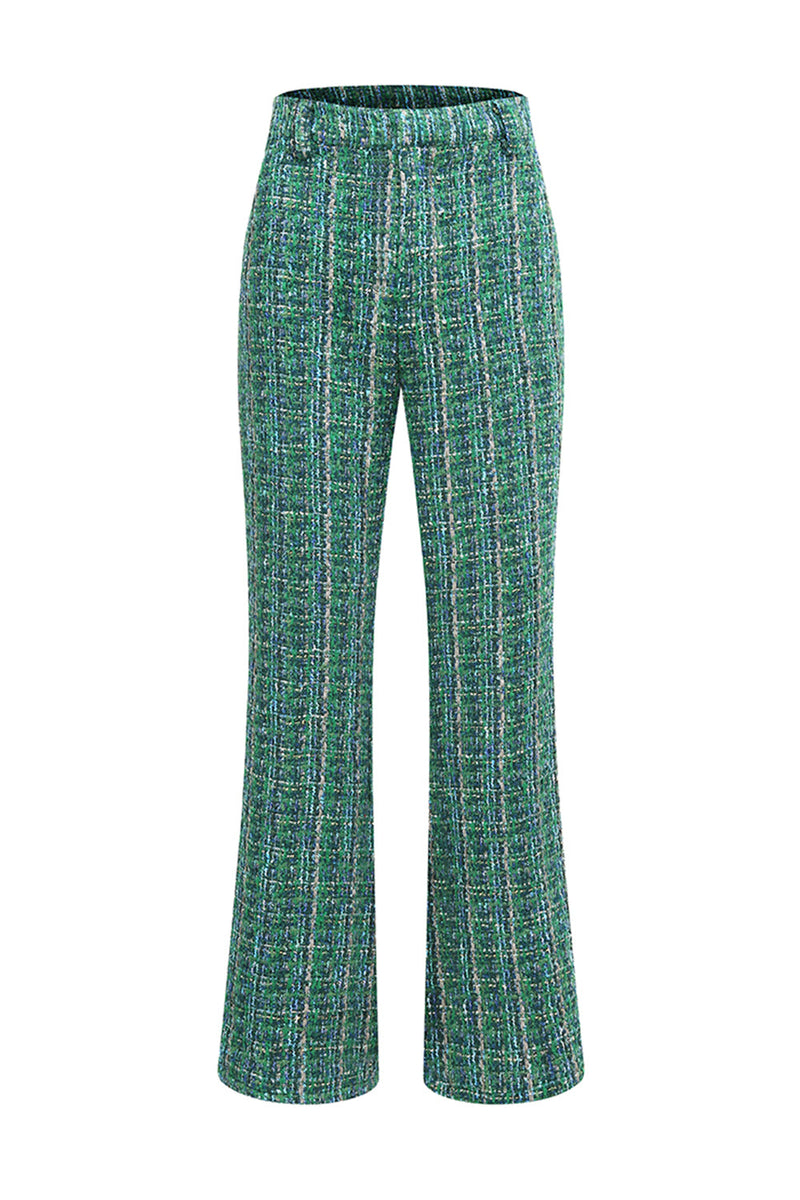 Load image into Gallery viewer, 2 Piece Dark Green Tweed Plaid Women Prom Suits