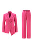 Load image into Gallery viewer, 2 Piece Fuchsia Peak Lapel Double Breasted Women Prom Suits