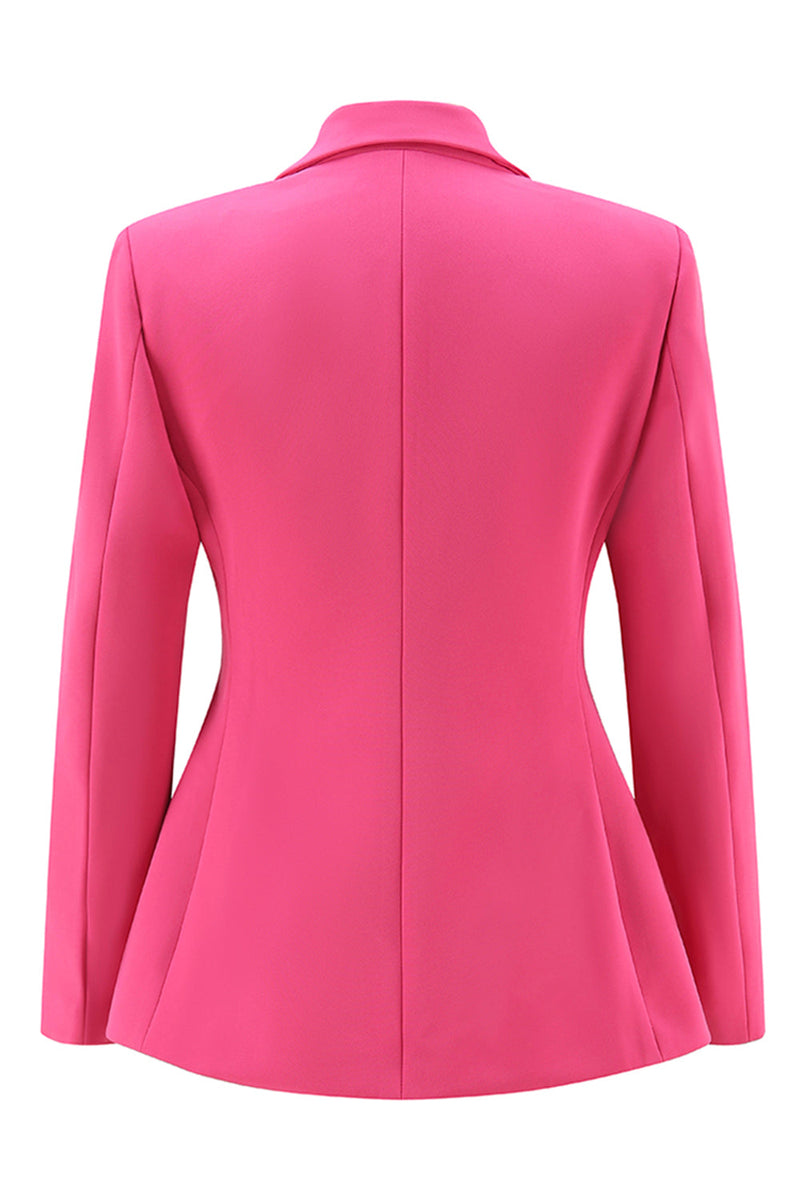 Load image into Gallery viewer, 2 Piece Fuchsia Peak Lapel Double Breasted Women Prom Suits