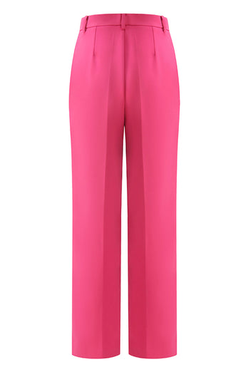 2 Piece Fuchsia Peak Lapel Double Breasted Women Prom Suits