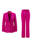 Load image into Gallery viewer, 2 Piece Dark Fuchsia Satin Notched Lapel Women Prom Suits