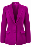 Load image into Gallery viewer, 2 Piece Dark Fuchsia Satin Notched Lapel Women Prom Suits