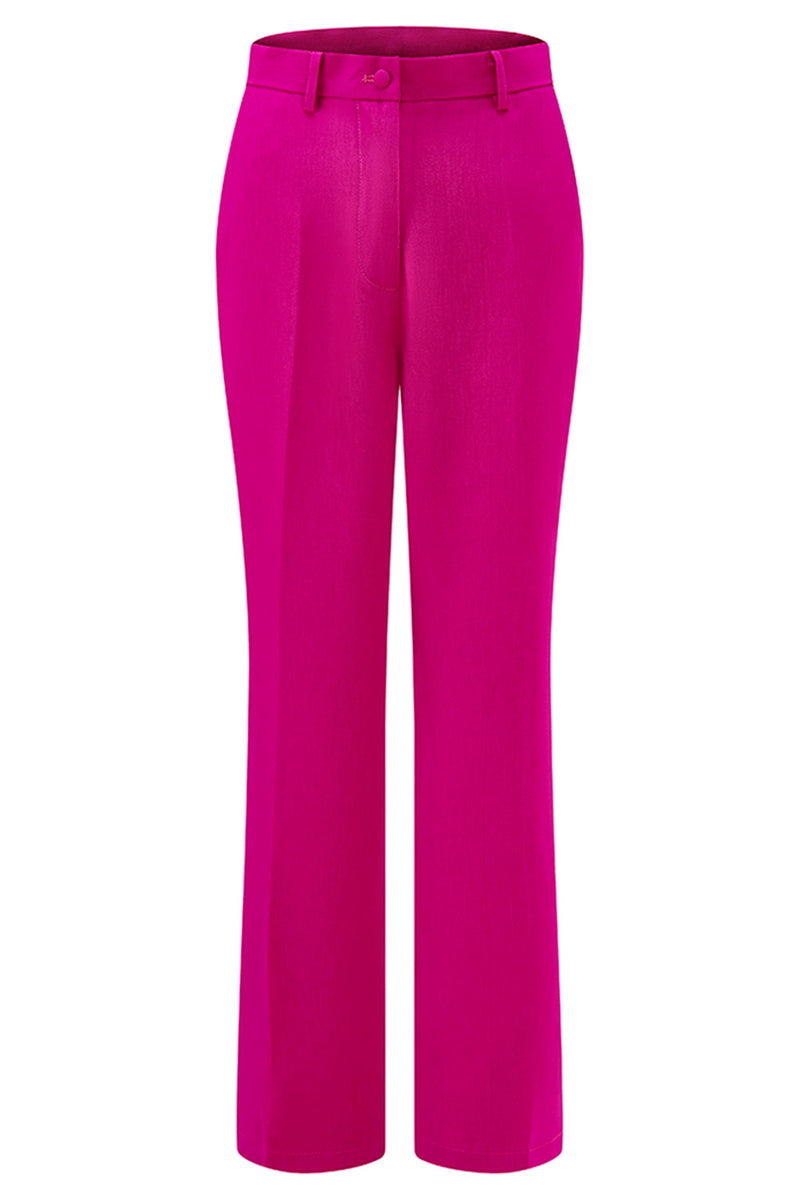 Load image into Gallery viewer, 2 Piece Dark Fuchsia Satin Notched Lapel Women Prom Suits