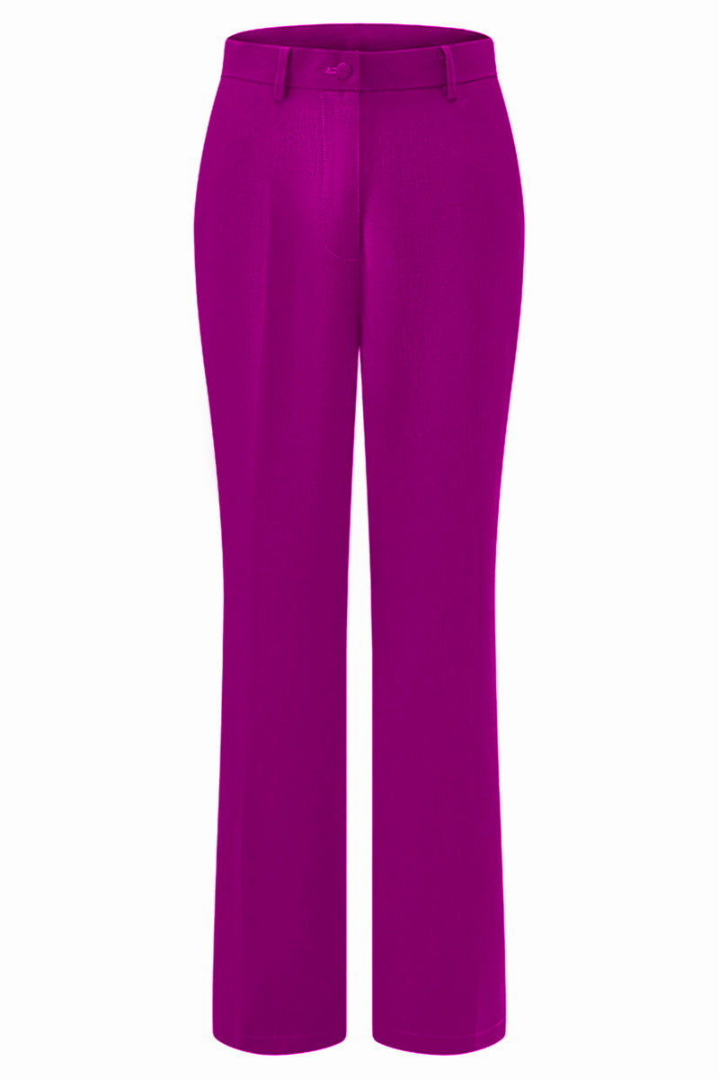 Load image into Gallery viewer, 2 Piece Dark Fuchsia Satin Notched Lapel Women Prom Suits