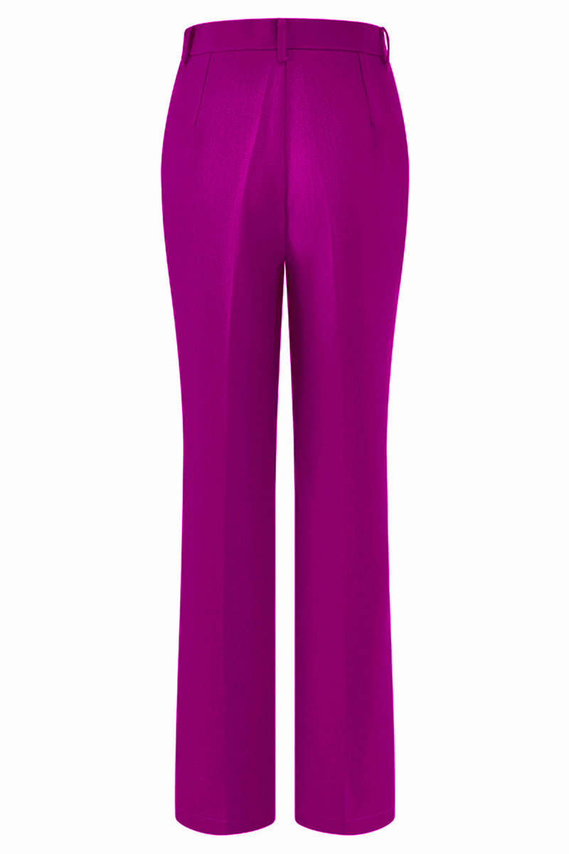 Load image into Gallery viewer, 2 Piece Dark Fuchsia Satin Notched Lapel Women Prom Suits