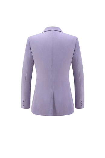 2 Piece Lilac Peak Lapel Long Sleeves Women Prom Suits with Sash