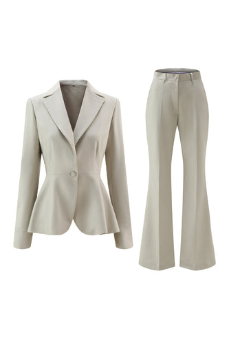 2 Piece Grey Green One Button Notched Lapel Women Prom Suits