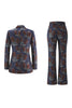 Load image into Gallery viewer, Floral Blue Red 2 Piece Peak Lapel One Button Women Prom Suits