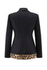 Load image into Gallery viewer, 2 Piece Black Shawl Lapel Leopard Printed Women Prom Suits with Bow