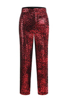 Load image into Gallery viewer, Sparkly Red Leopard 2 Piece Sequin Peak Lapel Women Prom Suits