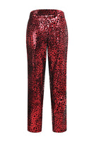 Load image into Gallery viewer, Sparkly Red Leopard 2 Piece Sequin Peak Lapel Women Prom Suits